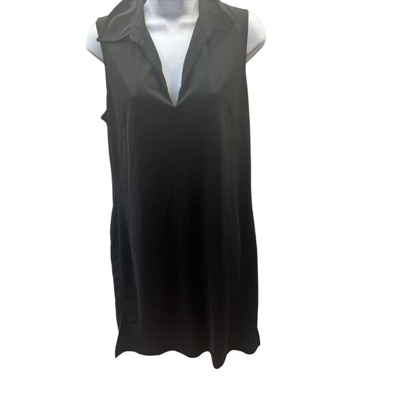 Express Womens Black Dress size 13/14 Sleeveless, Collared V neck, lined - Picture 4 of 7